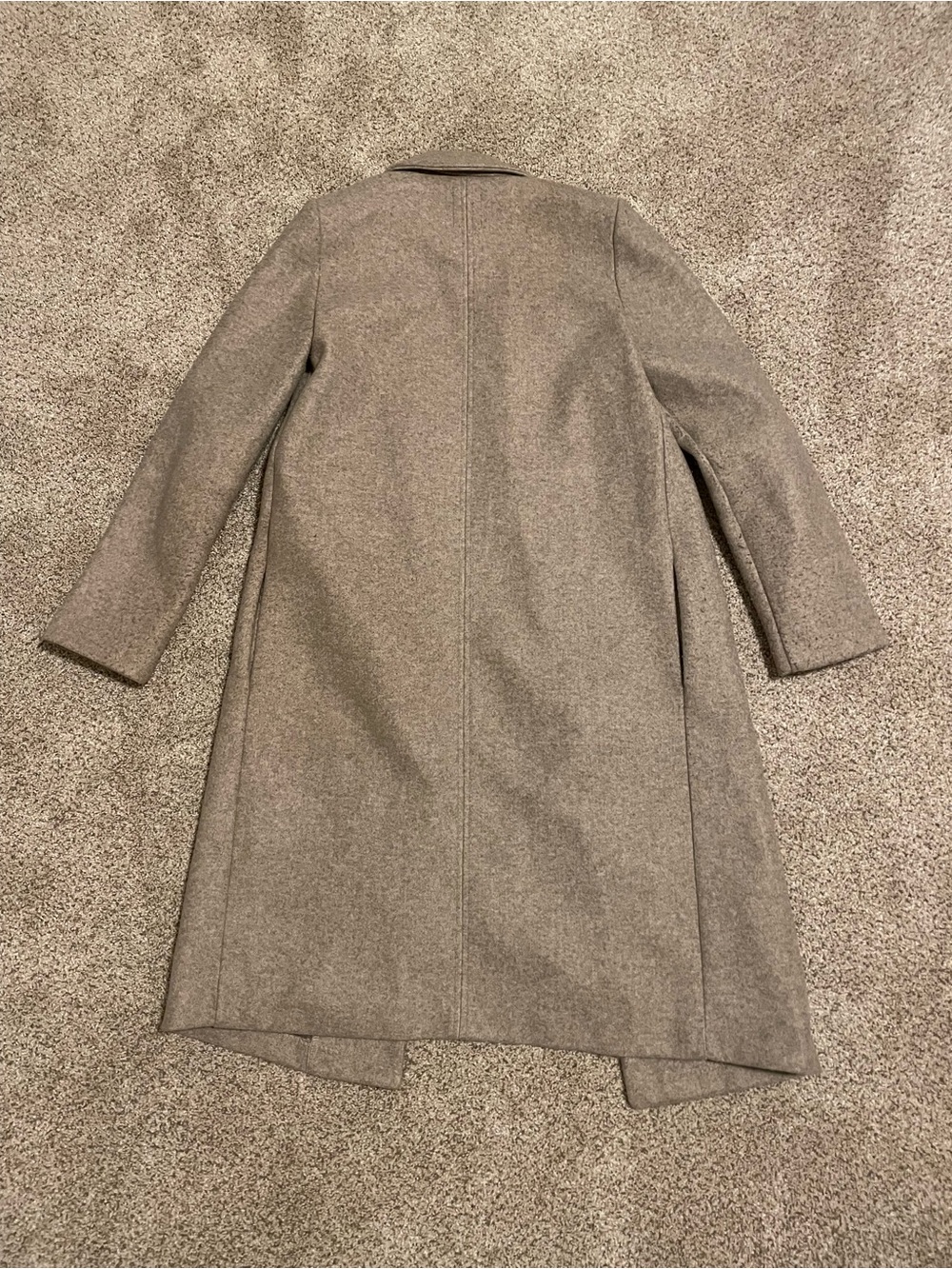 Zara Taupe Long Single-Button Trench Coat - Picture 3 of 3